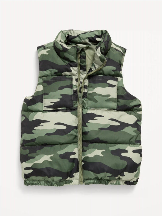 Water-Resistant Puffer Vest for Toddler Boys
