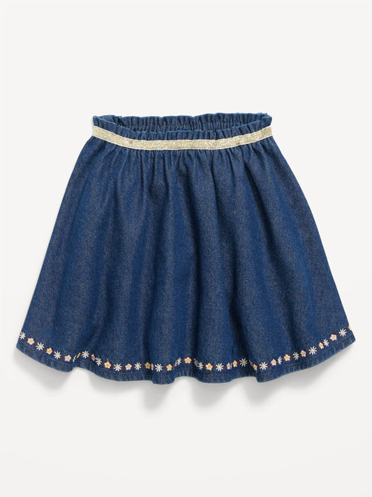 Embroidered Denim Skirt for Toddler Girls