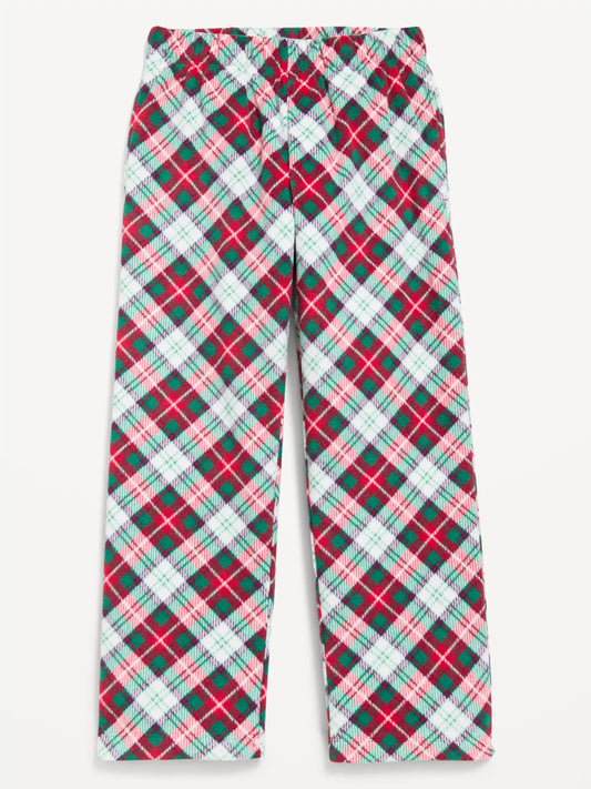 Gender-Neutral Microfleece Plaid Pajama Pants for Kids