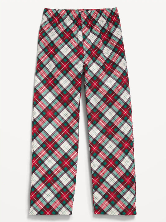 Gender-Neutral Printed Flannel Pajama Pants for Kids