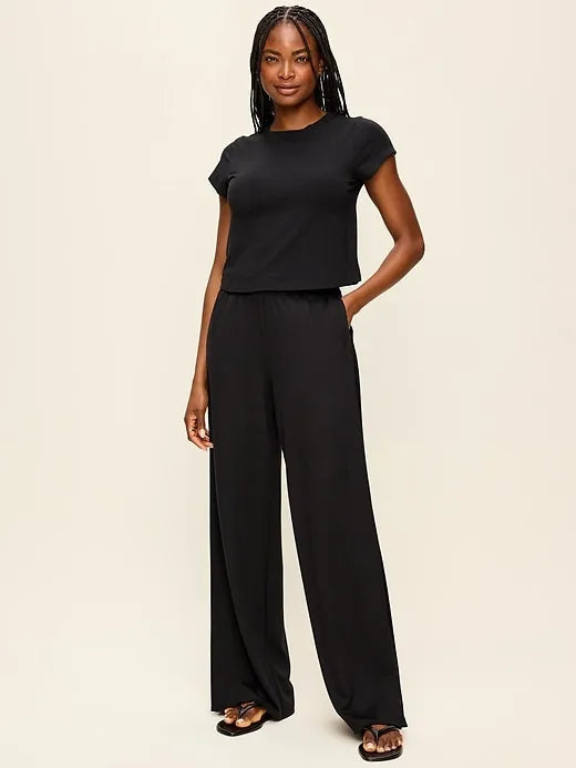 High-Waisted Bounce Lite Drapey Wide-Leg Pleated Pants