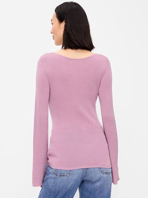Bell-Sleeve Keyhole Top