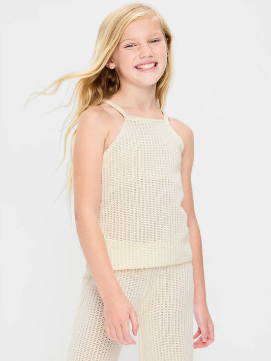 Sleeveless Jacquard Knit Top for Girls