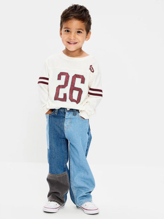 Baggy Patched Jeans for Toddler Boys