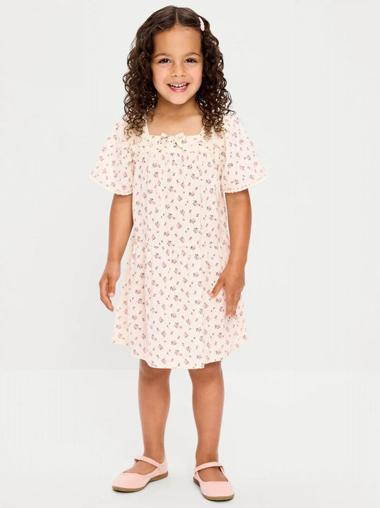Printed Short-Sleeve Dress for Toddler Girls
