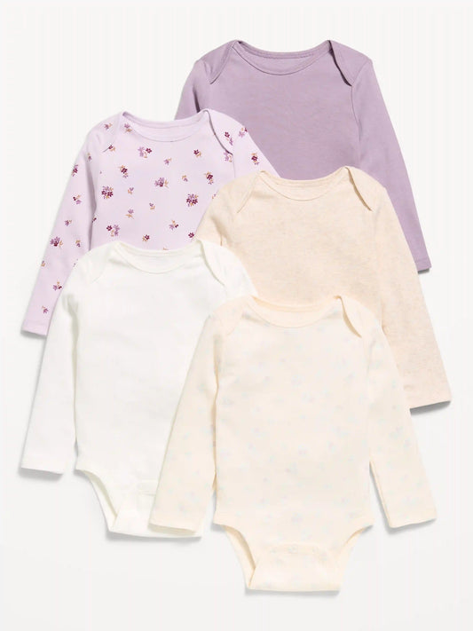 Long-Sleeve Bodysuit 5-Pack for Baby