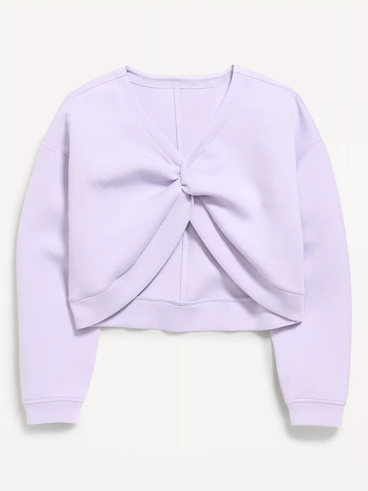 Bounce Fleece Twist-Front Sweatshirt for Girls