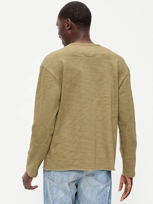 Long-Sleeve Slub Knit T-Shirt