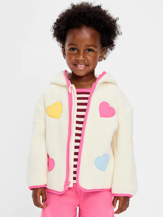 Hooded Sherpa Jacket for Toddler Girls