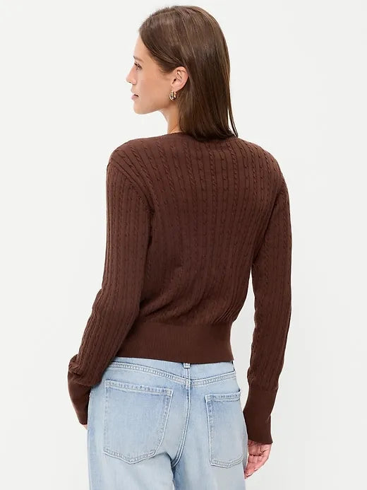 SoSoft Cotton Crew-Neck Cardigan Sweater