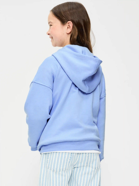 Oversized Fleece Full-Zip Hoodie for Girls