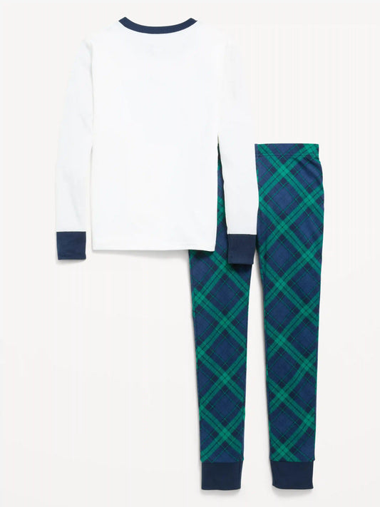 Gender-Neutral Snug-Fit Graphic Pajama Set for Kids