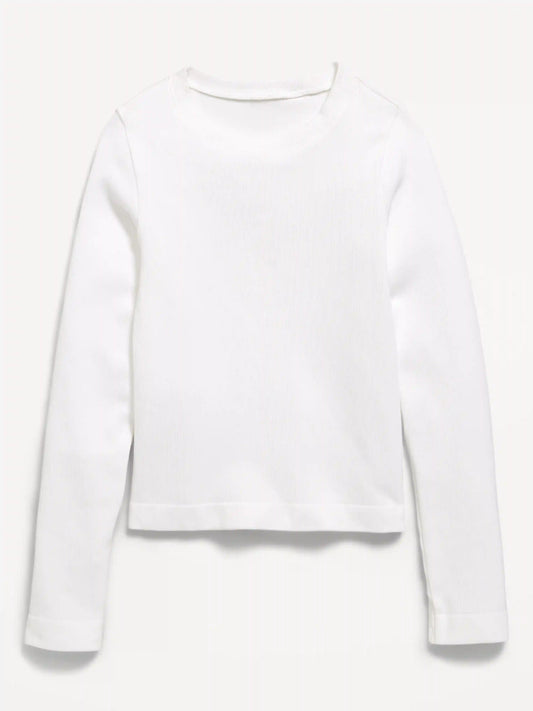 Fitted Long-Sleeve Seamless Ribbed Performance Top for Girls