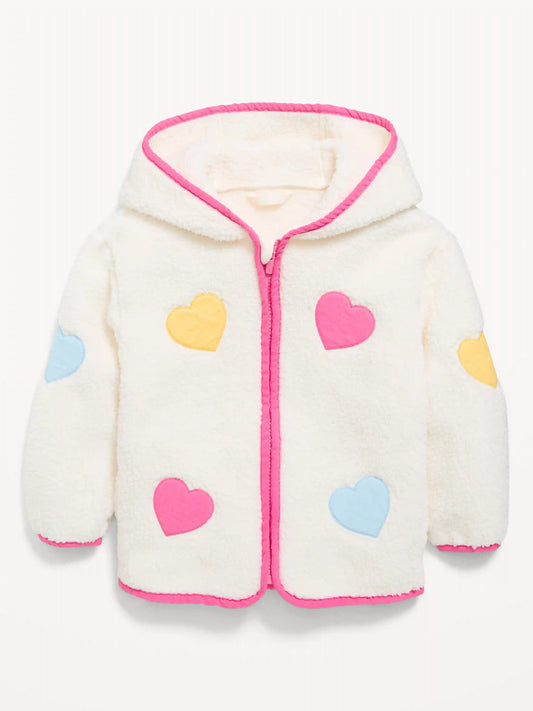 Hooded Sherpa Jacket for Toddler Girls