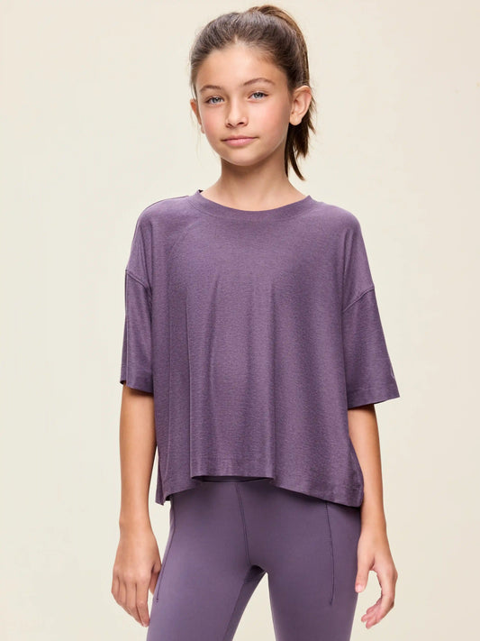 CloudMotion Short-Sleeve Boxy T-Shirt for Girls