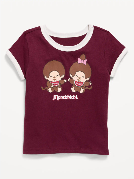 Monchhichi® Graphic Ringer T-Shirt for Girls