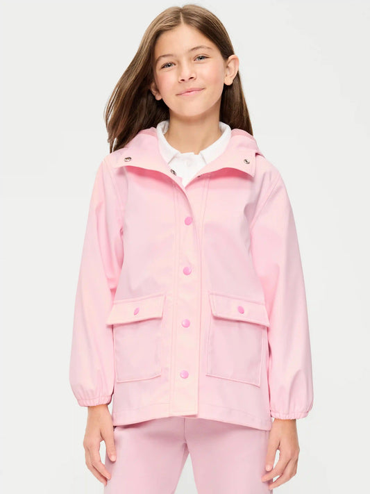 Water-Resistant Oversized Hooded Jacket for Girls