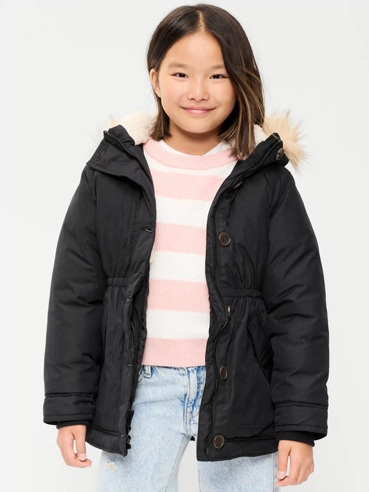 Water-Resistant Parka Jacket for Girls
