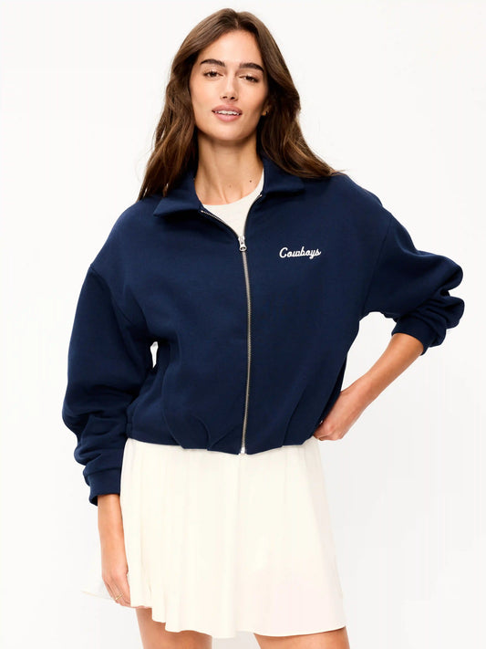 Detroit Lions Oversized Fleece Bomber Jacket for Women