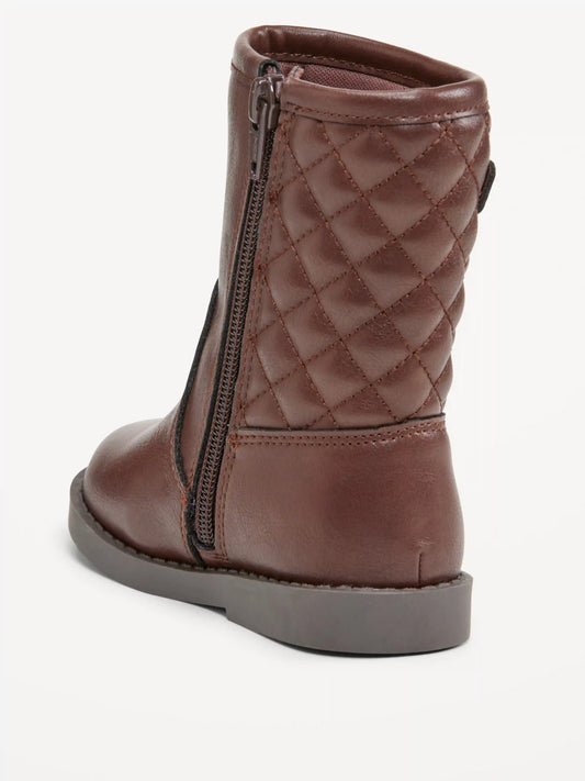 Faux-Leather Riding Boots for Toddler Girls