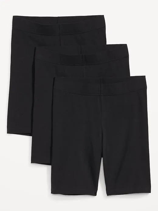 High-Waisted Jersey Biker Shorts 3-Pack -- 8-inch inseam