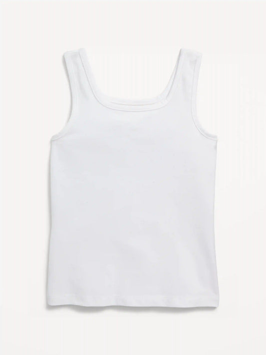 Solid Fitted Tank Top for Girls