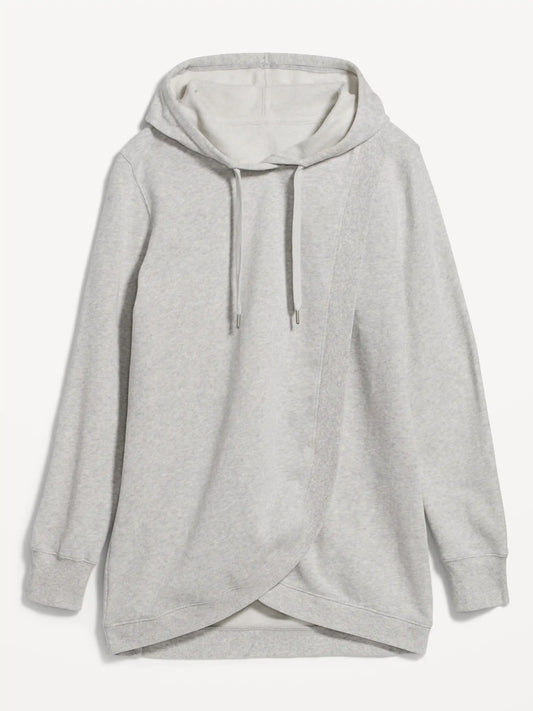 Maternity Cross-Front Nursing Pullover Hoodie