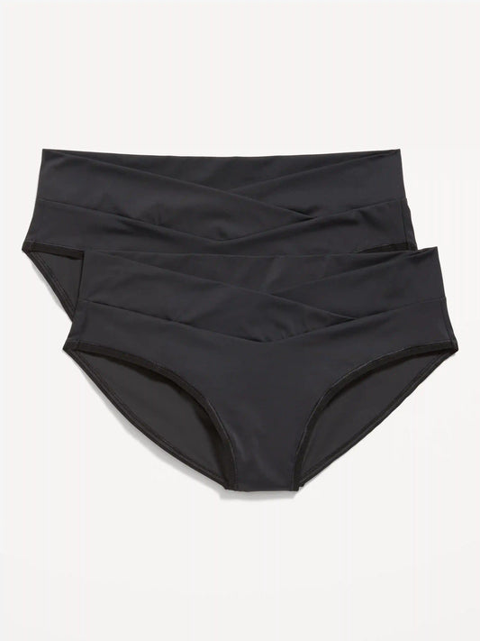 Maternity Low-Rise No-Show Bikini Underwear 2-Pack