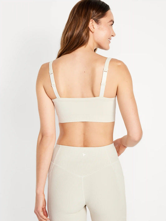 Light Support Fluid Seamless Ribbed Sports Bra