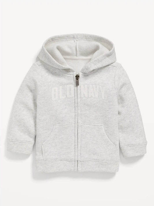Printed Logo Graphic Zip Hoodie for Baby