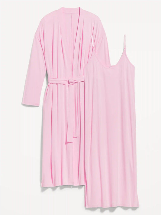 Maternity Robe and Nursing Nightgown Set