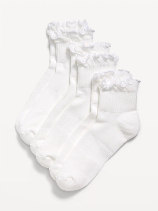 Ruffled Athletic Socks 3-Pack