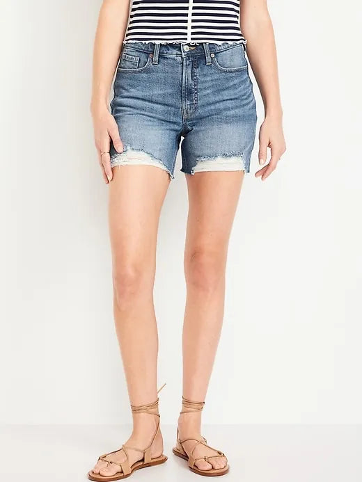 High-Waisted OG Jean Cut-Off Shorts -- 5-inch inseam
