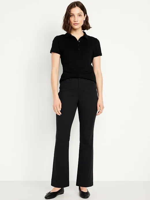 High-Waisted Uniform Boot-Cut Pants