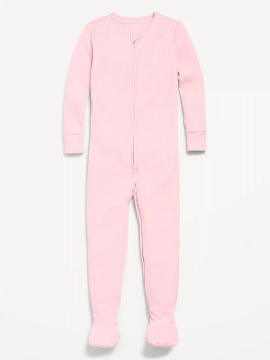 Snug-Fit 2-Way-Zip Ribbed Pajama One-Piece for Toddler & Baby