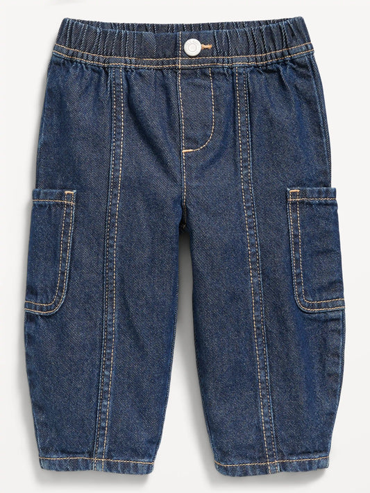 Baggy Barrel-Leg Cargo Jeans for Baby