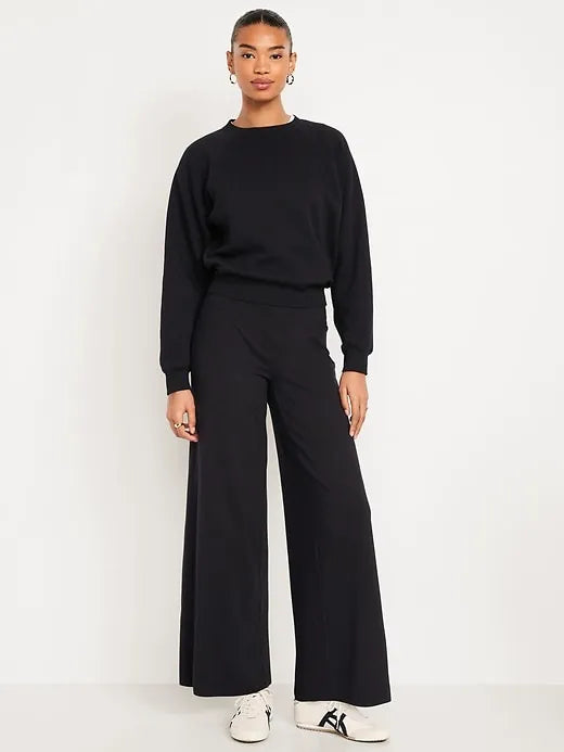 Mid-Rise Jersey Super Wide-Leg Leggings