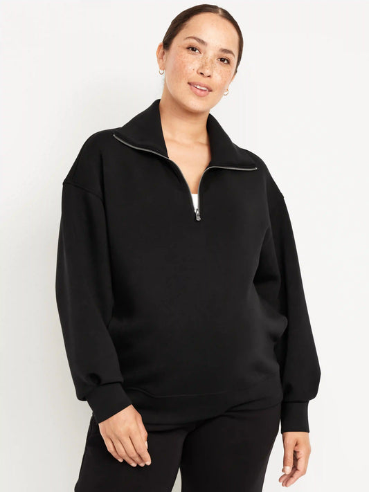 Maternity Bounce Fleece Half-Zip Pullover