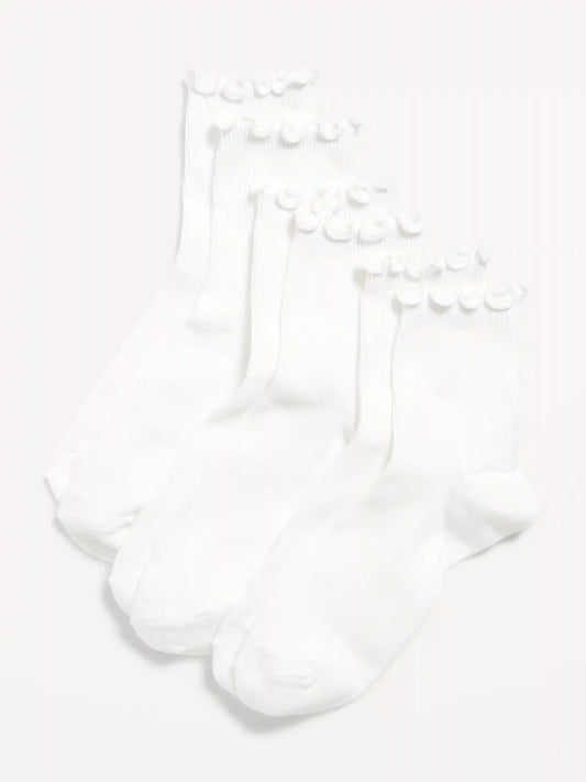 Ruffled Crew Sock 3-Pack for Women