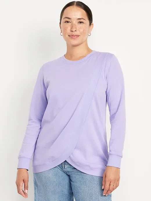 Maternity SoComfy Crossover Nursing Tunic Sweatshirt