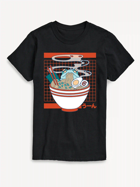 Ramen Frog Yum Short Sleeve Graphic T-Shirt