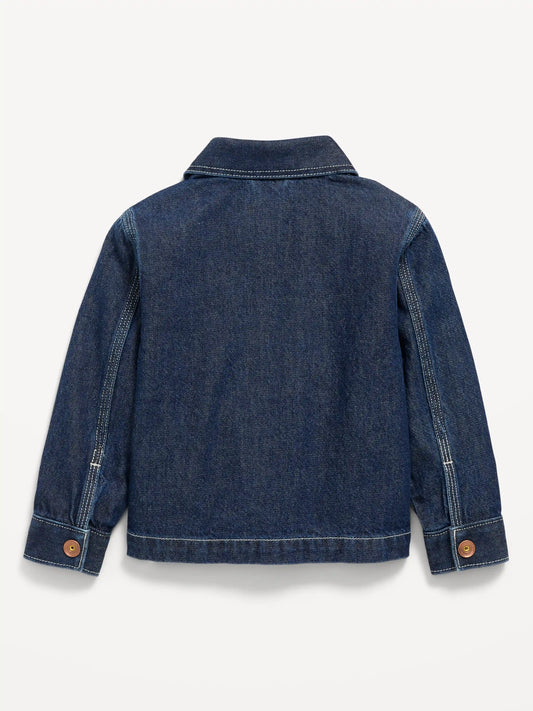 Loose Unisex Denim Barn Coat for Toddler
