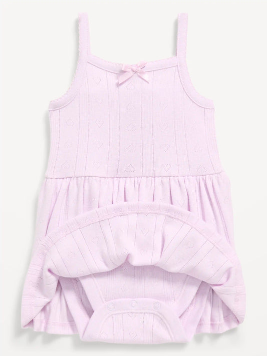 Pointelle-Knit Bodysuit Dress for Baby