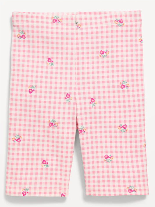 Printed Long Jersey Biker Shorts for Girls