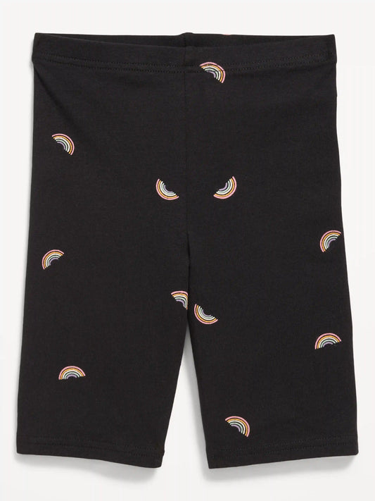 Printed Long Jersey Biker Shorts for Girls