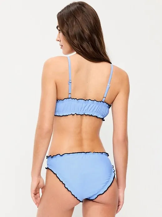 Scoop-Neck Ruffle Swim Top