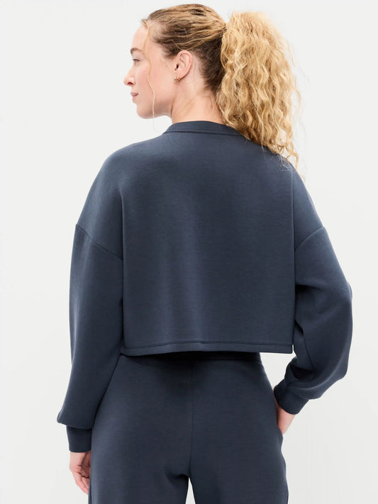 Bounce Fleece Crew-Neck Cropped Sweatshirt