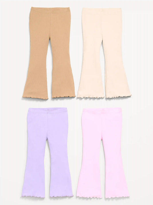 Ribbed Flared Leggings 4-Pack for Toddler Girls
