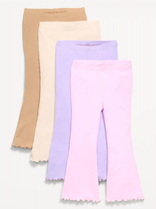 Ribbed Flared Leggings 4-Pack for Toddler Girls