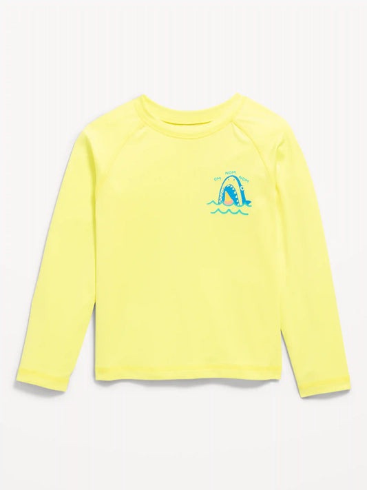 Long-Sleeve Graphic Rashguard Swim Top for Toddler Boys